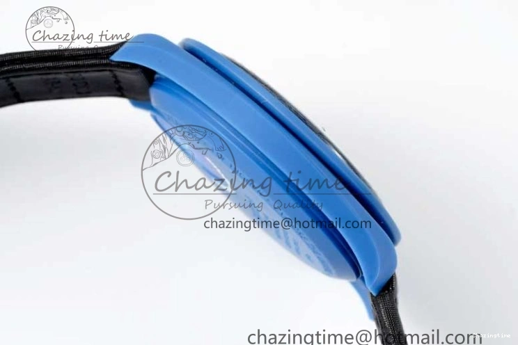 0206 ZipUp Speedmaster Misson To Neptune 1:1 Best Edition Blue Dial On Nylon Strap Quartz 7854